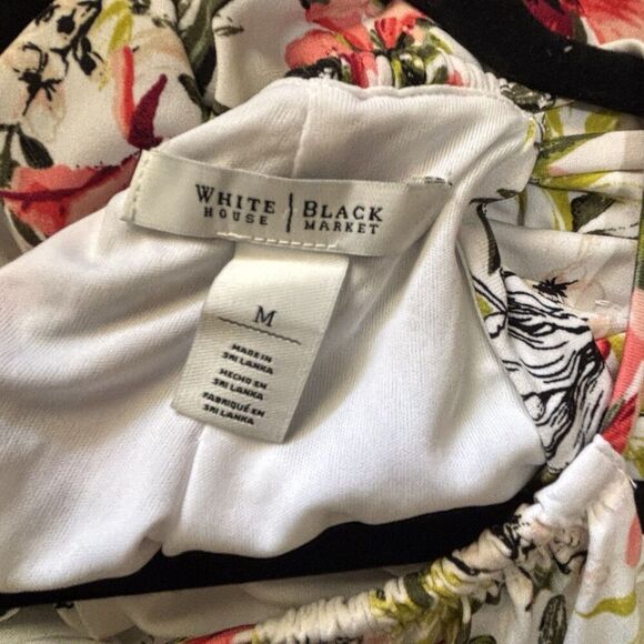 White House Black Market Sundress Medium Multicolor Floral Print Flounce Dress - Picture 5 of 6